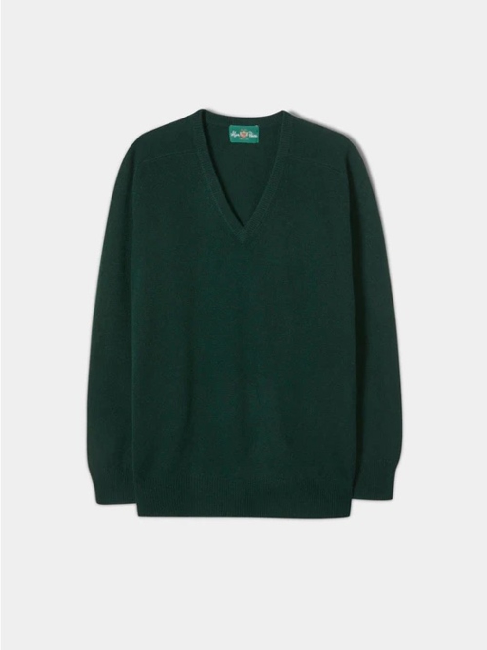 Alan Paine Haddington Cashmere Jumper Sweater Green UK 42 Medium